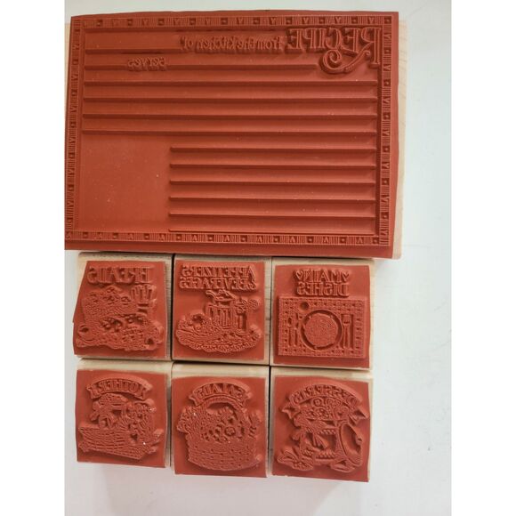 Vintage Stampin’ Up! RECIPE FUN Wooden Stamp Set B3 - Picture 2 of 2